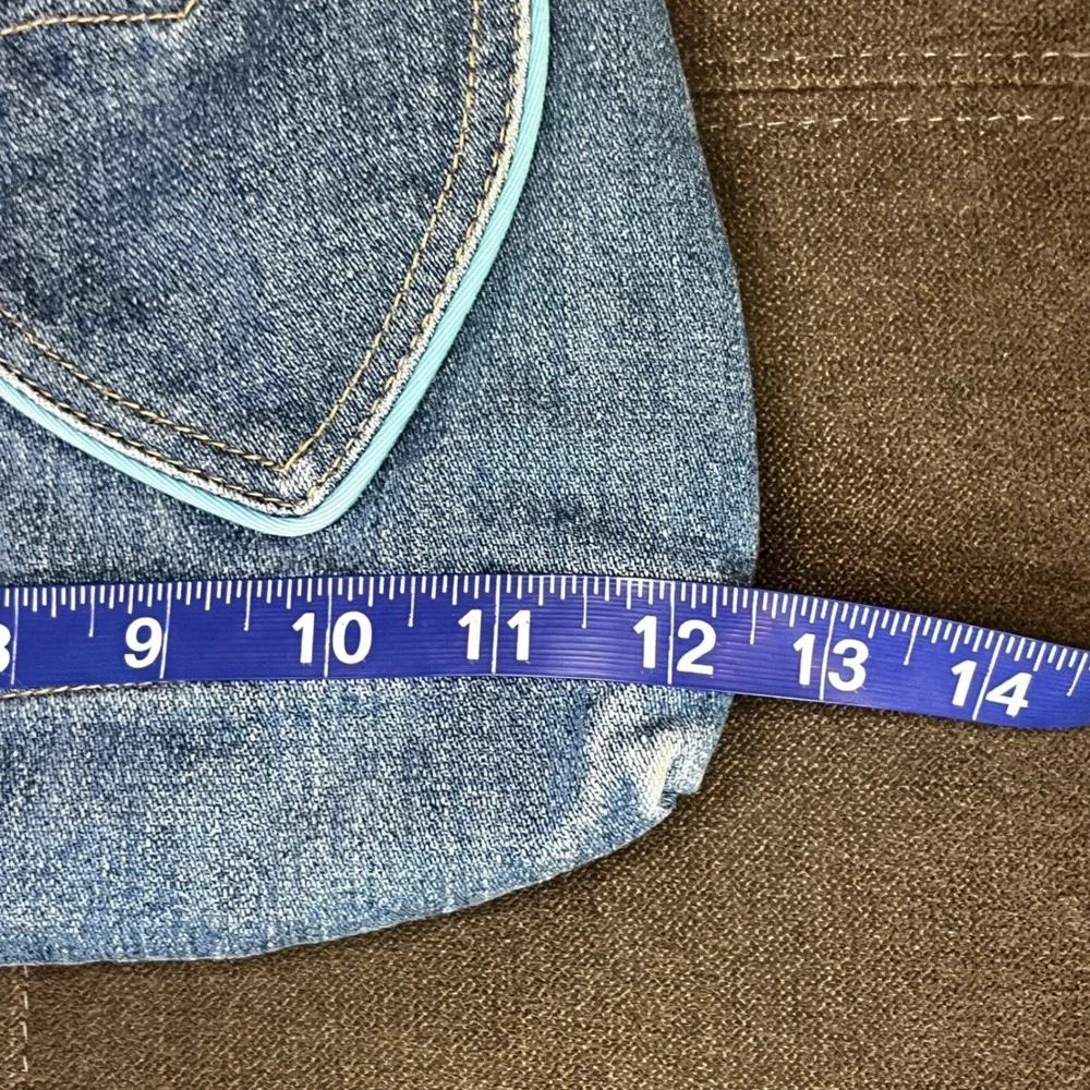 Old Navy Kids Denim Rainbow Heart Handbag‎ Purse Kidcore Y2K Rainbow Hearts
